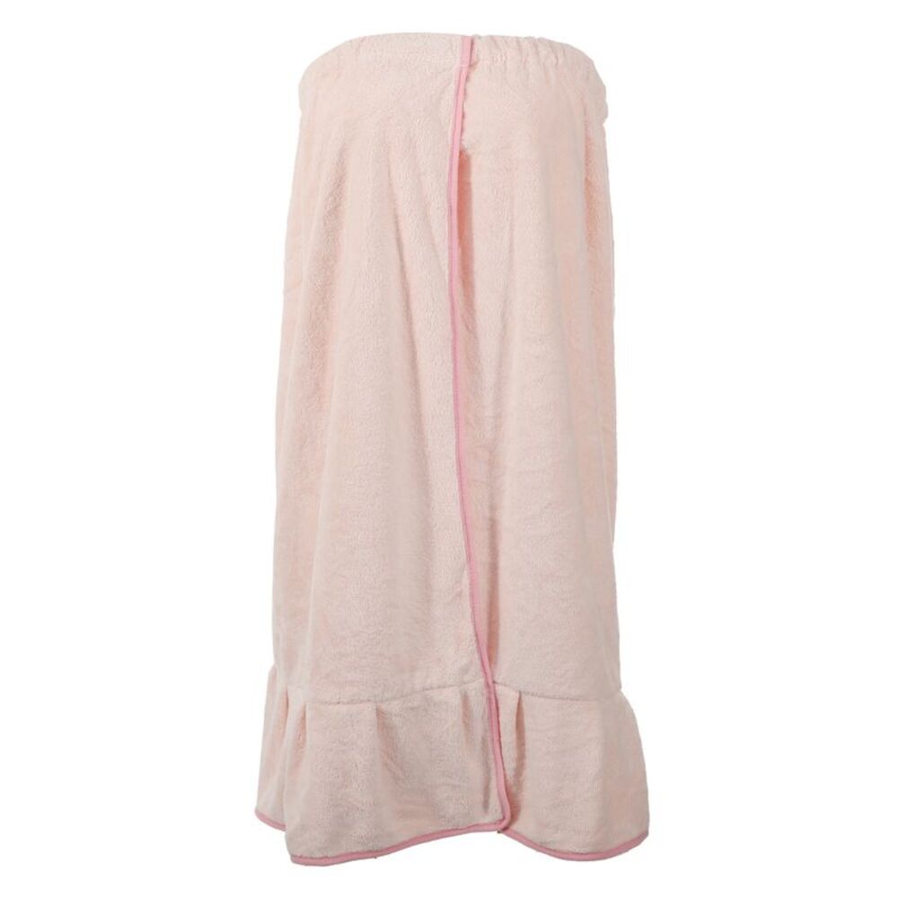 Bath Wrap Towel Shower Robe Adjustable Closure Pink
